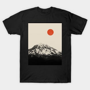 Red moon Minimal landscape 7 T-Shirt